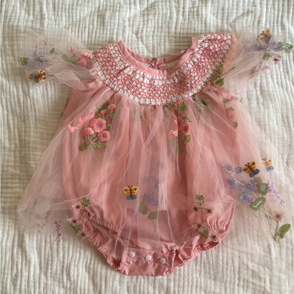 SHEIN Pink Floral Kids Dress